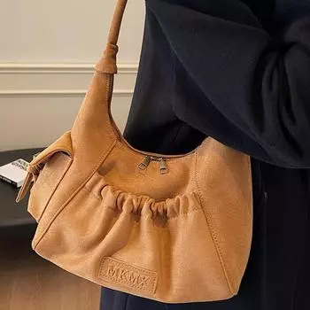 Сумка Frosted Bag Женская сумка Модная большая вместительная сумка через плечо Сумка через подмышку коричневый