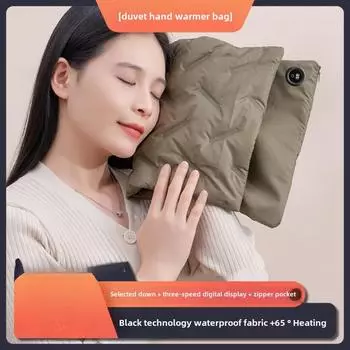 Сумка-грелка для рук с цифровым дисплеем, перезаряжаемая, взрывобезопасная, без горячей воды, наколенники из графена, теплая грелка для рук Upgrade розовый