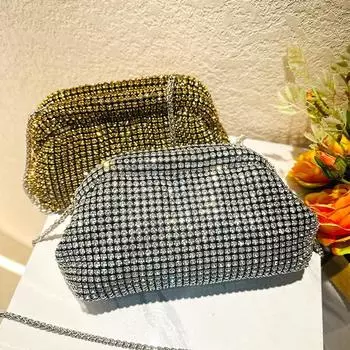 Сумка Guangzhou Full Diamond Jacket French Diamond Banquet Cloud Bag Дизайнерская сумка через плечо серебряный