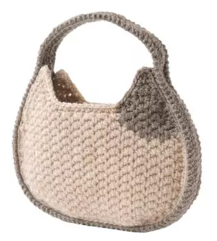 Сумка Hamanaka Amimono Kit Bonnie Cat маленькая, б/у, ширина 27 см x глубина 17 см x вставка (Хаманака использовал) ЦВЕТ. 614/615 (Размер прибл.. 4см) H320-003-055