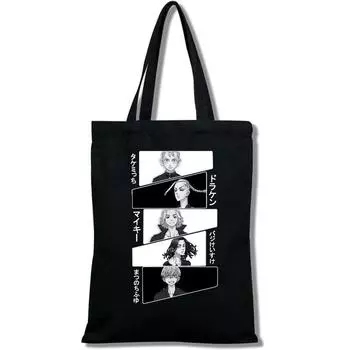 Сумка Hanagaki-Takemichi Manjiro для женщин, повседневная элегантная холщовая сумка через плечо для покупок 24*26cm