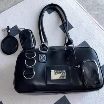 Сумка Harajuku Black Ita, женская униформа, японская прозрачная сумка через плечо, женская сумка в стиле преппи, кавайная сумка через плечо