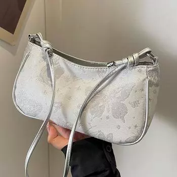 Сумка High Sense Niche, женская модная сумка через подмышку, женская модная сумка-мессенджер для поездок на работу, переносная сумка через плечо серебряный