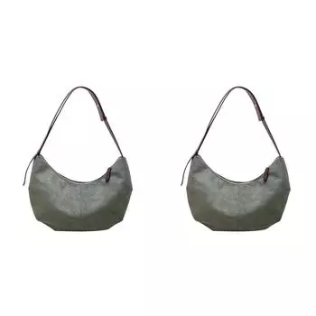 Сумка хобо для женщин и мужчин, сумка на плечо с несколькими карманами, замшевая сумка (Ретро-зеленый) .