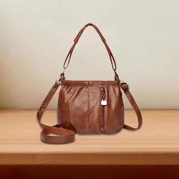 Сумка хобо для женщин с регулируемым плечевым ремнем, дорожная сумка для женщин коричневый