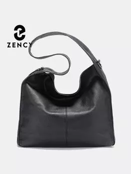 Сумка-хобо из мягкой кожи Zency для женщин чёрный