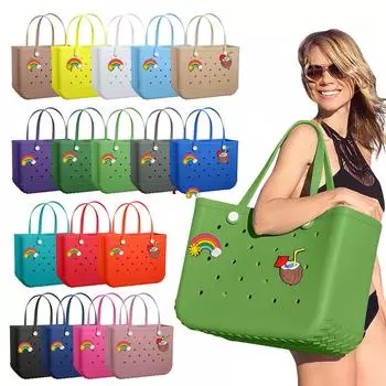 Сумка Hole Bag Travel Outdoor Водонепроницаемая износостойкая пляжная сумка с наклейками One Size бежевый