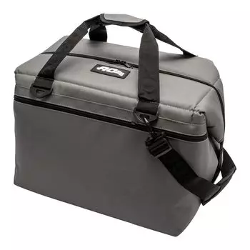 Сумка-холодильник AO Coolers, 48 шт., мягкий холщовый холодильник AO48CH, уголь, 45 л, мягкая сумка-холодильник для улицы, большая вместимость [AO Coolers] Прибл.. [Элемент]