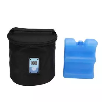 Сумка-холодильник для грудного молока с пакетом со льдом, цифровым дисплеем температуры, сумка-холодильник для детских бутылочек для кормящей мамы чёрный