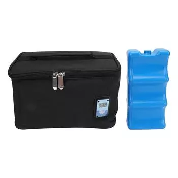Сумка-холодильник для грудного молока с пакетом льда, цифровой дисплей температуры, портативная изолированная бутылочка для детского молока