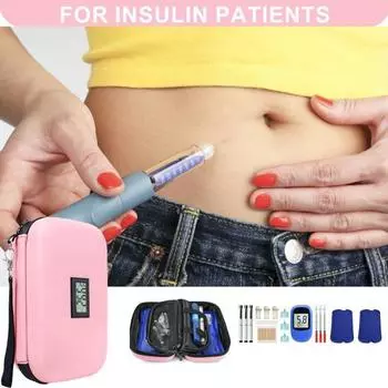 Сумка-холодильник для инсулина с термометром, сумка-холодильник для диабетиков, сумка-холодильник для путешествий, сумка-органайзер для хранения инсулина