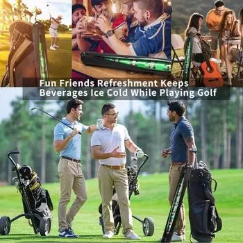 Сумка-холодильник для пива для гольфа, 7 банок с изолированным рукавом, водонепроницаемая ткань Оксфорд, термоизоляция, портативная сумка на плечо для занятий спортом на открытом воздухе, путешествий чёрный
