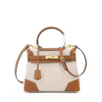 Сумка Холщовая с верхним слоем из коровьей кожи Сумка через плечо с диагональным крестом Женская сумка 28x12x21.5cm чёрный