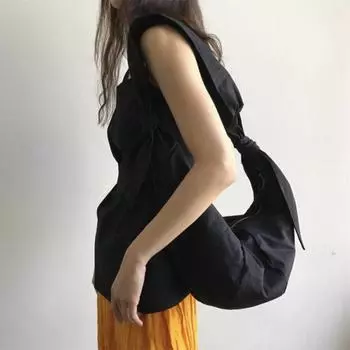 Сумка Холщовая сумка через плечо Большая вместительная сумка для пельменей Легкая тканевая сумка на грудь Уличная одежда чёрный