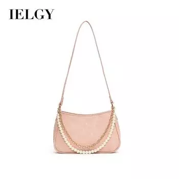 Сумка IELGY с жемчужной цепочкой, модная сумка под мышками, универсальная маленькая квадратная сумка через плечо через плечо. чёрный