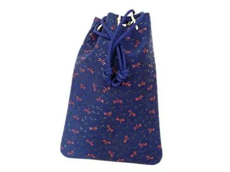 Сумка Inden Gakiri 7505 Nagomi Navy Deerskin Red Jet Black Lacquer Dragonfly Pattern x 19 см x 1 Внутренний карман на молнии [Indenya] 26,5 см 1,5 см тёмно-синий