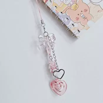 Сумка Ip милые аксессуары розовый Y2K бант любовь телефон подвески кулон Kawaii брелок для девочек ремешок шнурок бисер Ins Корея