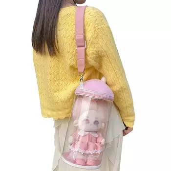 Сумка Itaba Show Bag, сумка на плечо, событие, 20 см, мягкая игрушка, мягкая чашка, 2WAY, выход, прозрачная сумка, цилиндрический держатель для кукол сзади с крышкой [YUYAKESHI] (Свет