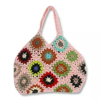 Сумка из чистого ручного крючка, разноцветная сумка для сращивания, трансграничная национальная ветровая сумка, женская сумка на одно плечо