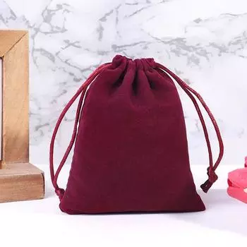 Сумка из фланелета Сумка для хранения украшений Сумка из фланелета с завязками Маленькая бархатная сумка для украшений One Size красный