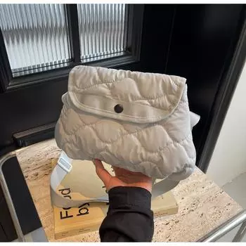 Сумка из хлопка Niche Design 2024, новая модная сумка через плечо для поездок на работу, корейская универсальная легкая сумка-мессенджер для женщин чёрный