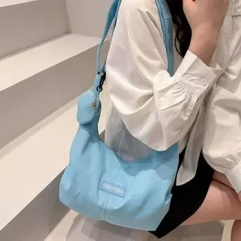 Сумка из холщовой ткани кремового цвета с кошельком для монет, большая вместимость, простая сумка для пельменей, женская фиолетовый