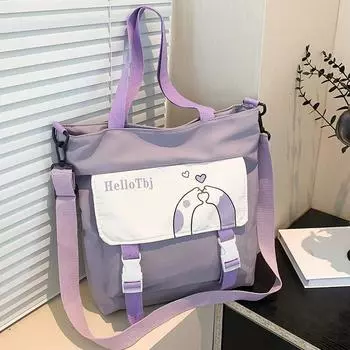 Сумка из холста для студенток колледжа, женская модная сумка для поездок на работу, женская косметичка для старшеклассниц розовый