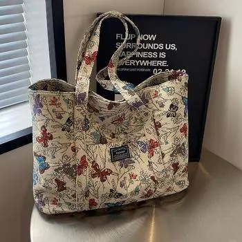 Сумка из холста Premium Sense большой емкости, женская модная сумка для поездок на работу, женская студенческая сумка для занятий белый