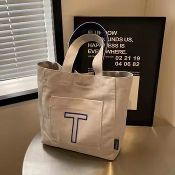 Сумка из холста Женская сумка-тоут Большая вместимость осень 2024 года, новая повседневная сумка через плечо для поездок на работу и обратно