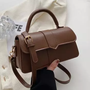 Сумка из искусственной кожи для женщин, модная сумка через плечо, винтажная сумка через плечо, женская повседневная квадратная сумка-саквояж