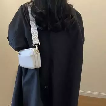 Сумка из искусственной кожи для женщин, сумка через плечо для ежедневных поездок, сумка через плечо с несколькими отделениями на молнии 20x6x13cm чёрный