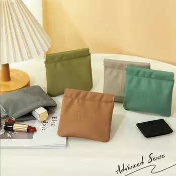 Сумка из искусственной кожи, косметичка, защитный чехол для наушников, мини-сумка для наушников, сумка для хранения помады бежевый