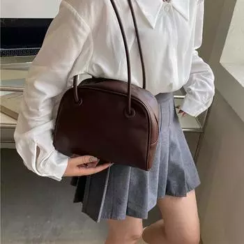 Сумка из искусственной кожи, маленькая сумка-подушка для женщин, новинка 2023 года, однотонная универсальная сумка на плечо в стиле ретро, летняя модная сумка подмышками, большая сумка белый