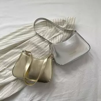 Сумка из искусственной кожи подмышками, женская сумка через плечо, модные сумки, сумка для покупок, мягкие сумки в стиле ретро, повседневная женская сумка под подмышками серебряный