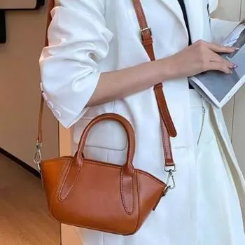 Сумка из коровьей кожи растительного дубления для женщин, одно плечо, через плечо, простая модная сумка для девочек, классическая сумка в стиле ретро чёрный