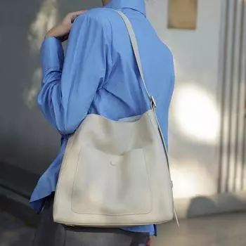 Сумка из коровьей кожи с верхним слоем, большая вместимость, сумка TOT из кожи чжурчжэней, новая сумка-ведро, универсальная сумка через плечо для поездок на работу