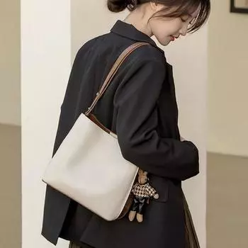 Сумка из коровьей кожи, женская, большая вместимость, сумка через плечо на одно плечо, женская рабочая сумка коричневый