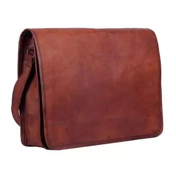 Сумка из козьей кожи для мужчин, новый винтажный коричневый S Messenger, портфель для ноутбука 9x11x3 коричневый