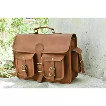 Сумка из козьей кожи для мужчин Vintage S Messenger для ноутбука коричневый портфель из натуральной кожи на плечо 11x15x5 коричневый