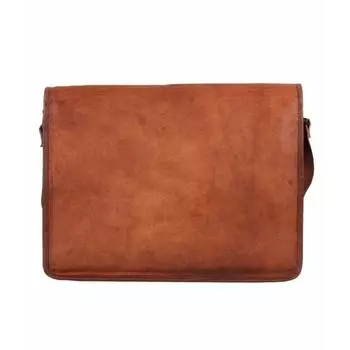 Сумка из козьей кожи, натуральная сумка для ноутбука, винтажный коричневый портфель, натуральная сумка-портфель 10 x 13 x 5 inches коричневый