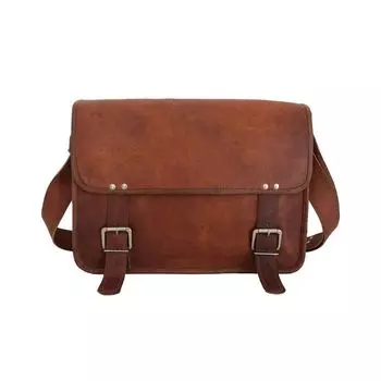 Сумка из козьей кожи, сумка для ноутбука, офисные сумки на плечо для колледжа 17 x 13 x 5 in коричневый