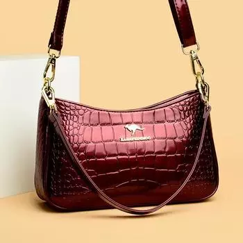 Сумка из кожи с крокодиловым узором для женщин, роскошная сумка через плечо