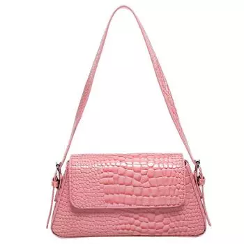 Сумка из лакированной кожи из искусственной кожи с крокодиловым узором, женская сумка под мышками (Бургундия) К