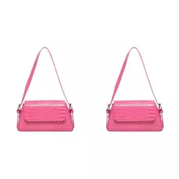 Сумка из лакированной кожи из искусственной кожи с крокодиловым узором, женская сумка под мышками (Красная роза)