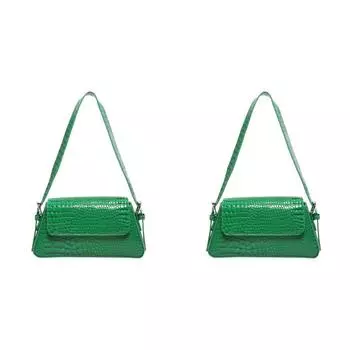 Сумка из лакированной кожи из искусственной кожи с крокодиловым узором, женская сумка под мышками (зеленый)