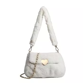 Сумка из меха ягненка Cloud для осени и зимы, женская плюшевая сумка на цепочке, универсальная сумка Love Bag, сумка через плечо на одно плечо