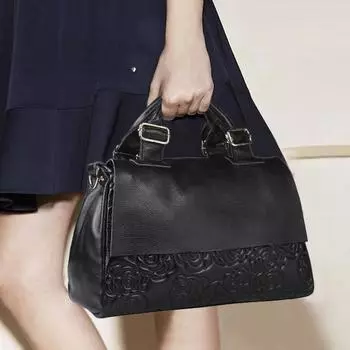 Сумка из натуральной кожи для женщин, модная женская сумка, маленькая сумка-тоут для путешествий через плечо с ароматом чёрный