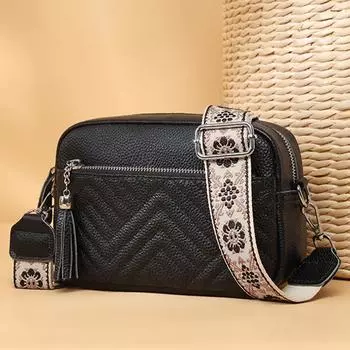 Сумка из натуральной кожи для женщин, роскошная дизайнерская сумка через плечо из коровьей кожи с кисточками