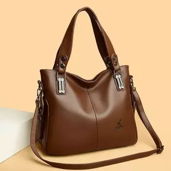 Сумка из натуральной кожи для женщин, женские сумки через плечо, большая вместимость, высококачественная повседневная сумка