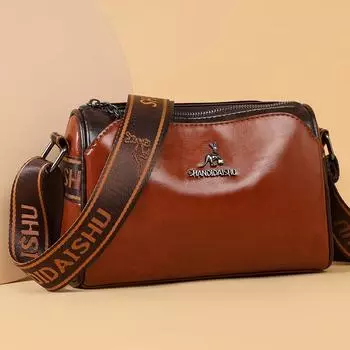 Сумка из натуральной кожи для женщин, вощеная, многослойная, вместительная, роскошная сумка через плечо, сумка через плечо, высокое качество